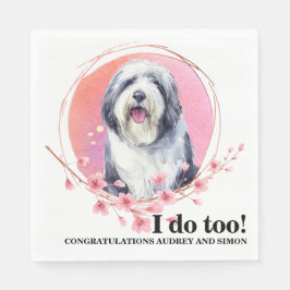 Old English Sheepdog Hochzeit von Napkins mit Foto Serviette