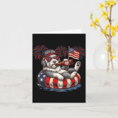 Old English Sheepdog Hund 250. patriotisches Ameri Karte (Gelbe Blume)