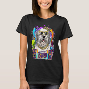 Old English Sheepdog Hund Hip Hop 90er Rap Music T-Shirt