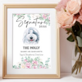 Old English Sheepdog Hund Signature Drink Sign Poster