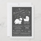 Old English Sheepdog Hunde Babydusche neutral Einladung (Vorderseite)