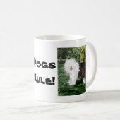Old English Sheepdog Hunde Regel Custom Kaffeetasse (VorderseiteRechts)