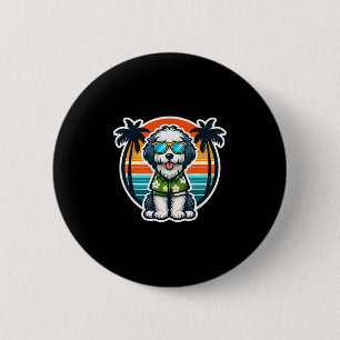 Old English Sheepdog Hundebesitzer Sommer Vibes Ur Button