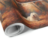Old English Sheepdog im Herbst Leaves Fall Inspiri Geschenkpapier (Rolleneckpunkt)