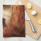 Old English Sheepdog im Herbst Leaves Fall Inspiri Geschirrtuch (Viertel Falte)