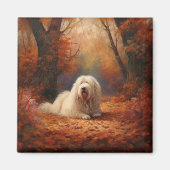 Old English Sheepdog im Herbst Leaves Fall Inspiri Magnet (Vorne)