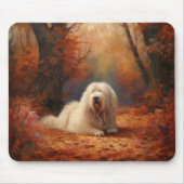 Old English Sheepdog im Herbst Leaves Fall Inspiri Mousepad (Vorne)