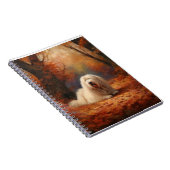 Old English Sheepdog im Herbst Leaves Fall Inspiri Notizblock (Rechte Seite)