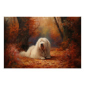 Old English Sheepdog im Herbst Leaves Fall Inspiri Poster (Vorderseite)