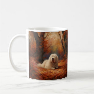 Old English Sheepdog im Herbstlaub Fall Inspiriert Kaffeetasse