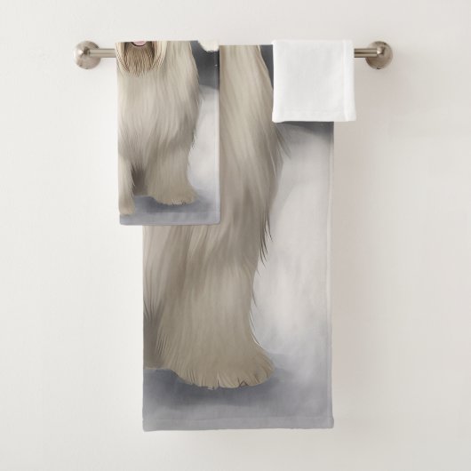 Old English Sheepdog in Snow Christmas Badhandtuch Set (Insitu)