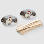 Old English Sheepdog in Snow Christmas Fächer (Non-assembled)