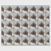 Old English Sheepdog in Snow Christmas Geschenkpapier (Flach)