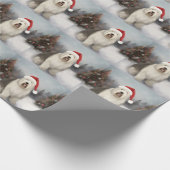 Old English Sheepdog in Snow Christmas Geschenkpapier (Ecke)