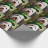 Old English Sheepdog in St. Patrick's Day Dress Geschenkpapier (Ecke)