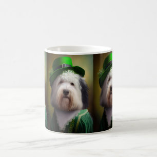 Old English Sheepdog in St. Patrick's Day Dress Kaffeetasse