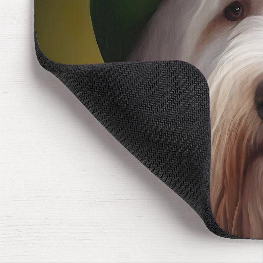 Old English Sheepdog in St. Patrick's Day Dress Mousepad (Ecke)