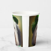 Old English Sheepdog in St. Patrick's Day Dress Pappbecher (Rechts)