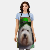 Old English Sheepdog in St. Patrick's Day Dress Schürze (Getragen)