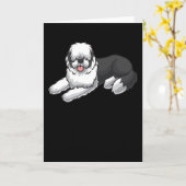 Old English Sheepdog Karte (Gelbe Blume)