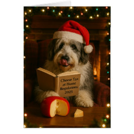 Old English Sheepdog 'Käse Steuer' Weihnachtskarte