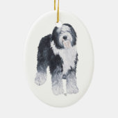 Old English Sheepdog Keepake - Female Keramik Ornament (Hinten)