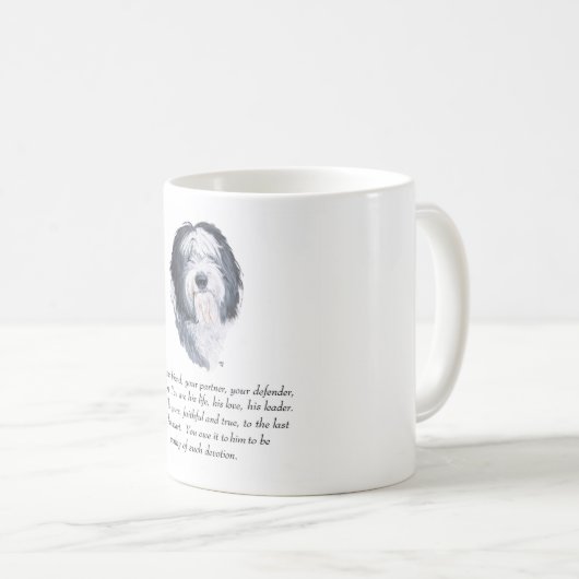 Old English Sheepdog Keepake - Männlich Kaffeetasse (VorderseiteRechts)
