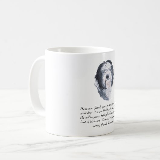 Old English Sheepdog Keepake - Männlich Kaffeetasse (Vorderseite Links)