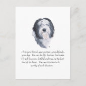 Old English Sheepdog Keepake - Männlich Postkarte (Vorderseite)