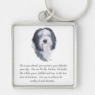 Old English Sheepdog Keepake - Männlich Schlüsselanhänger