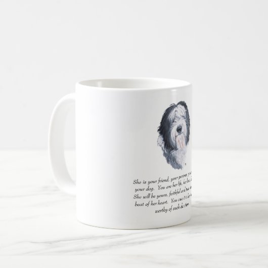 Old English Sheepdog Keepsakes Kaffeetasse (Vorderseite Links)