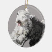 Old English Sheepdog Keramik Ornament (Links)