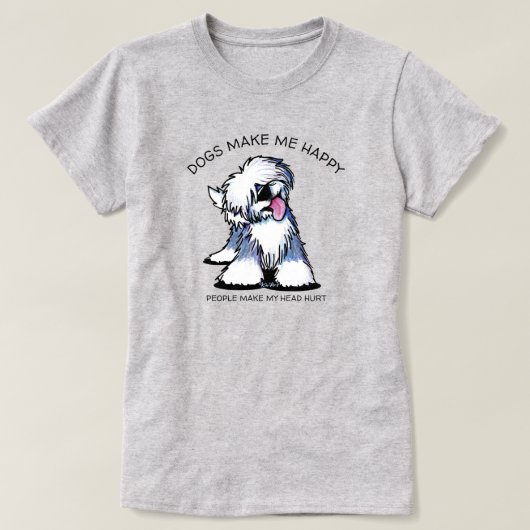 Old English Sheepdog KiniArt™ T - Shirt (Design vorne)