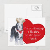 Old English Sheepdog Koch der Liebe Postkarte (Vorne/Hinten)