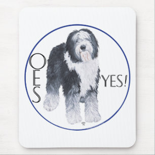 Old English Sheepdog Kopfstudie Mousepad