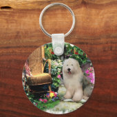 Old English Sheepdog Kunstgeschenke Schlüsselanhänger (Vorderseite)