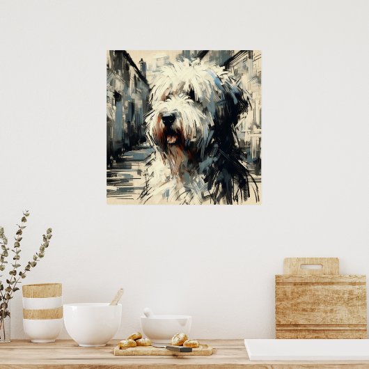 Old English Sheepdog Kunstposter Poster (Küche)