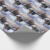 Old English Sheepdog lässt es schlafen Weihnachten Geschenkpapier (Ecke)