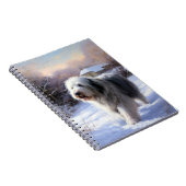 Old English Sheepdog lässt es schlafen Weihnachten Notizblock (Rechte Seite)