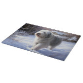 Old English Sheepdog lässt es schlafen Weihnachten Schneidebrett (Ecke)