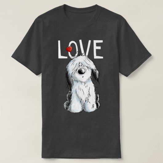 Old English Sheepdog Liebe I Dog T-Shirt Bobtail G (Design vorne)