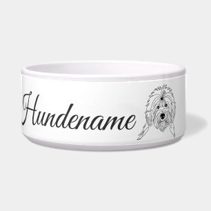 Old English Sheepdog Line Art personalized bowl Napf
