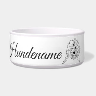 Old English Sheepdog Line Art personalized bowl Napf