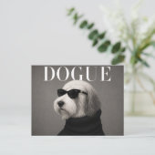 Old English Sheepdog Luxusmode Postkarte (Stehend Vorderseite)