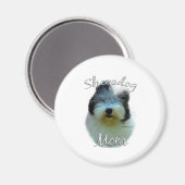 Old English Sheepdog Mama 2 Magnet (Vorderseite/Rückseite)