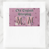 Old English Sheepdog MAMA Rechteckiger Aufkleber (Tasche)