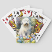 Old English Sheepdog mit Ostereiern Urlaub Spielkarten (Rückseite)