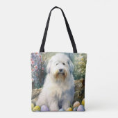 Old English Sheepdog mit Ostereiern Urlaub Tasche (Rückseite)