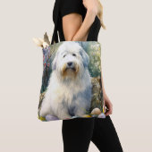 Old English Sheepdog mit Ostereiern Urlaub Tasche (Von Nahem)