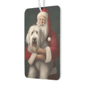 Old English Sheepdog mit Weihnachtsmann feierlich Autolufterfrischer (Links)